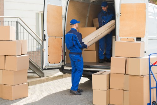 Moving van for house removals in Battersea on a residential street
