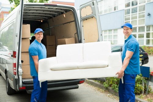 Man with a van loading boxes in Battersea