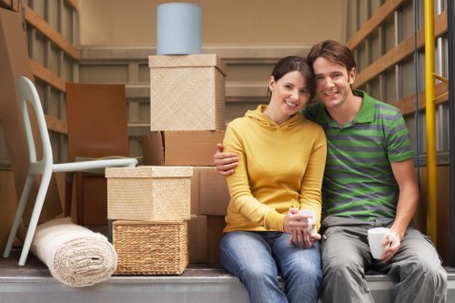 Sorted reusable furniture and donation items for charity partnership