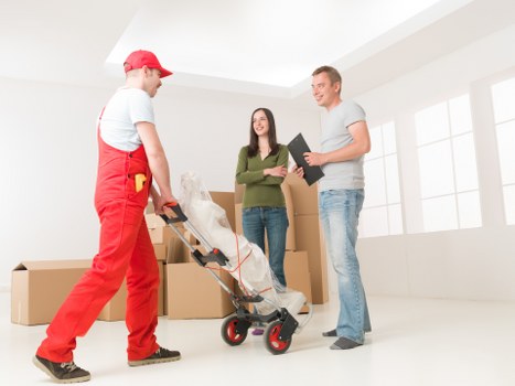 Office relocation service in Battersea with moving equipment