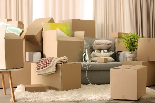 Moving team handling furniture in Battersea flat move