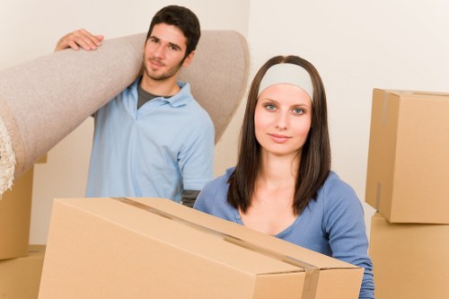 Packing boxes and preparing for a Battersea house move
